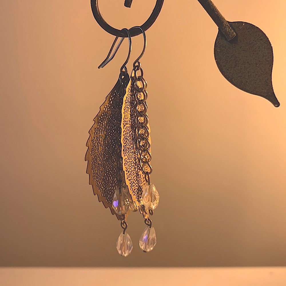 Gold leaf earrings